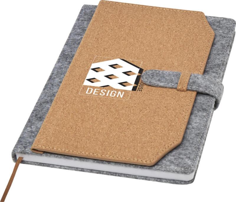 Caderno A5 de feltro e cortiça reciclados "Viviana"