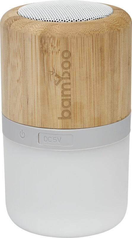 Coluna Bluetooth® em bambu com luz "Aurea" - Image 2