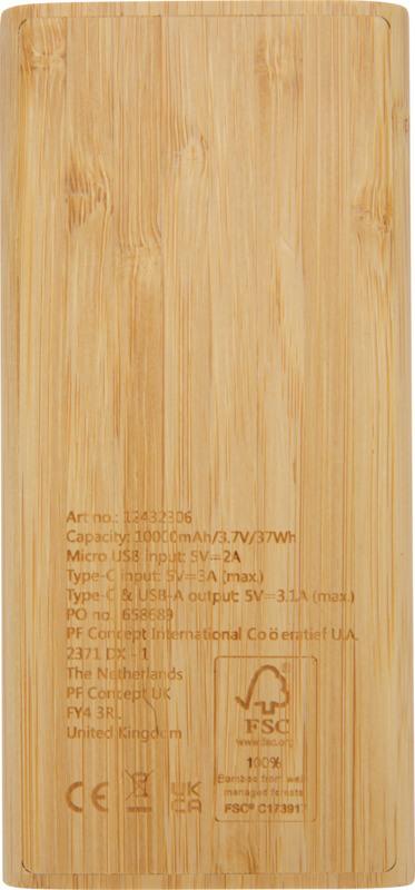 Powerbank de 10,000 mAh em bambu "Tulda" - Image 4
