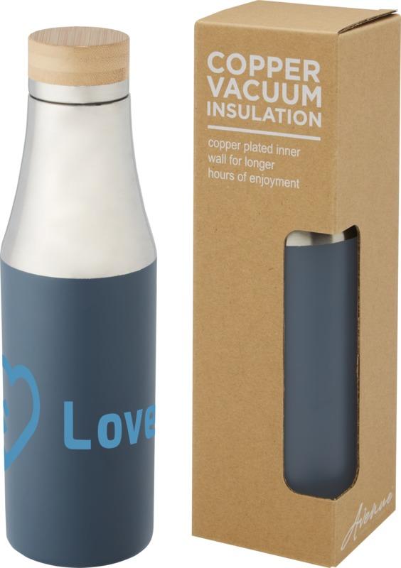 Garrafa de 540 ml de cobre isolada a vácuo em aço inoxidável com tampa de bambu "Hulan" - Image 17