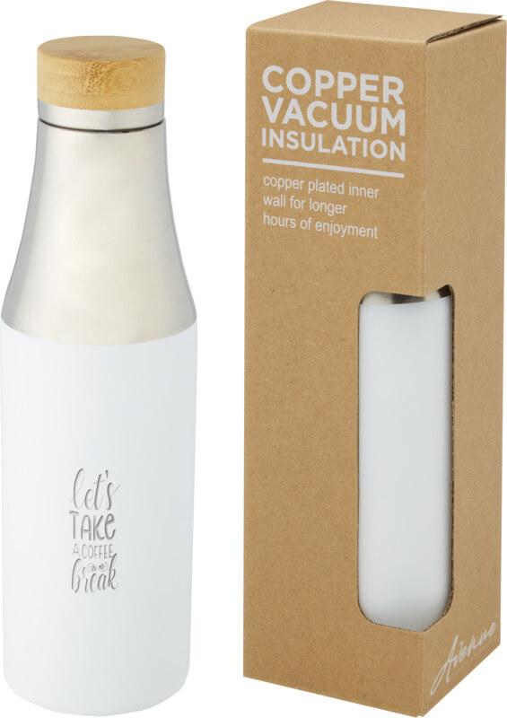 Garrafa de 540 ml de cobre isolada a vácuo em aço inoxidável com tampa de bambu "Hulan" - Image 9
