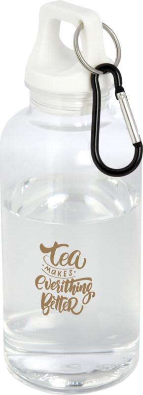 Garrafa de água com mosquetão em alumínio reciclado com certificação RCS de 400 ml "Oregon"