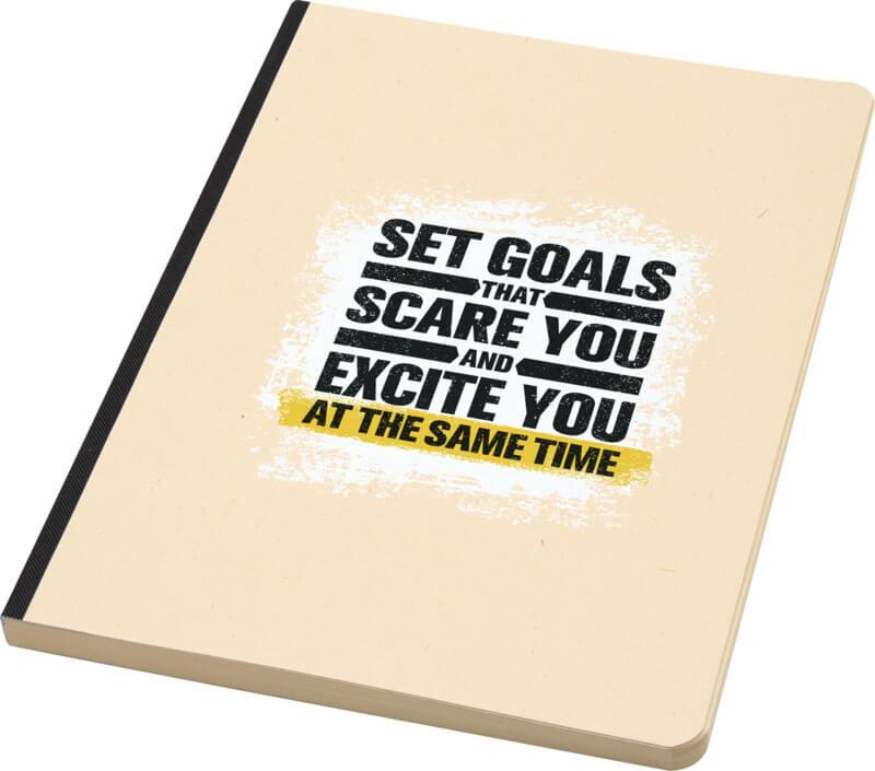 Bloco de notas A5 de capa mole, de cana-de-açúcar e RPET "Liliana"