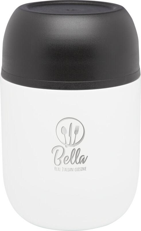 Marmita de aço inoxidável reciclado com parede dupla de 480 ml e colher dobrável "Supo"