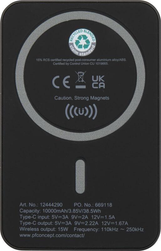 Powerbank magnético sem fios de 10.000 mAh e 15 W com PD de 20 W - feito de plástico reciclado "Acrab" - Image 11