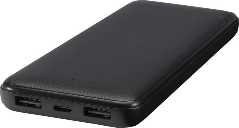 Powerbank de plástico reciclado de 10.000 mAh e 10 W com 2 cabos integrados "Adhil" - Image 4