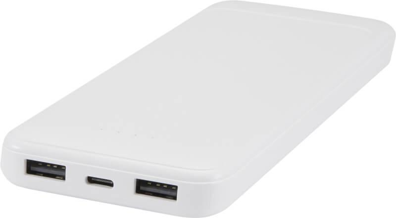 Powerbank de plástico reciclado de 10.000 mAh e 10 W com 2 cabos integrados "Adhil" - Image 11