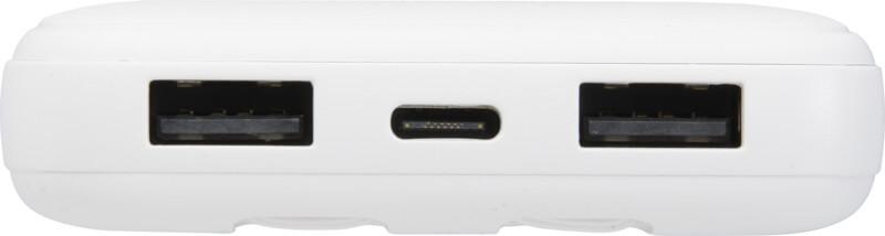 Powerbank de plástico reciclado de 10.000 mAh e 10 W com 2 cabos integrados "Adhil" - Image 13