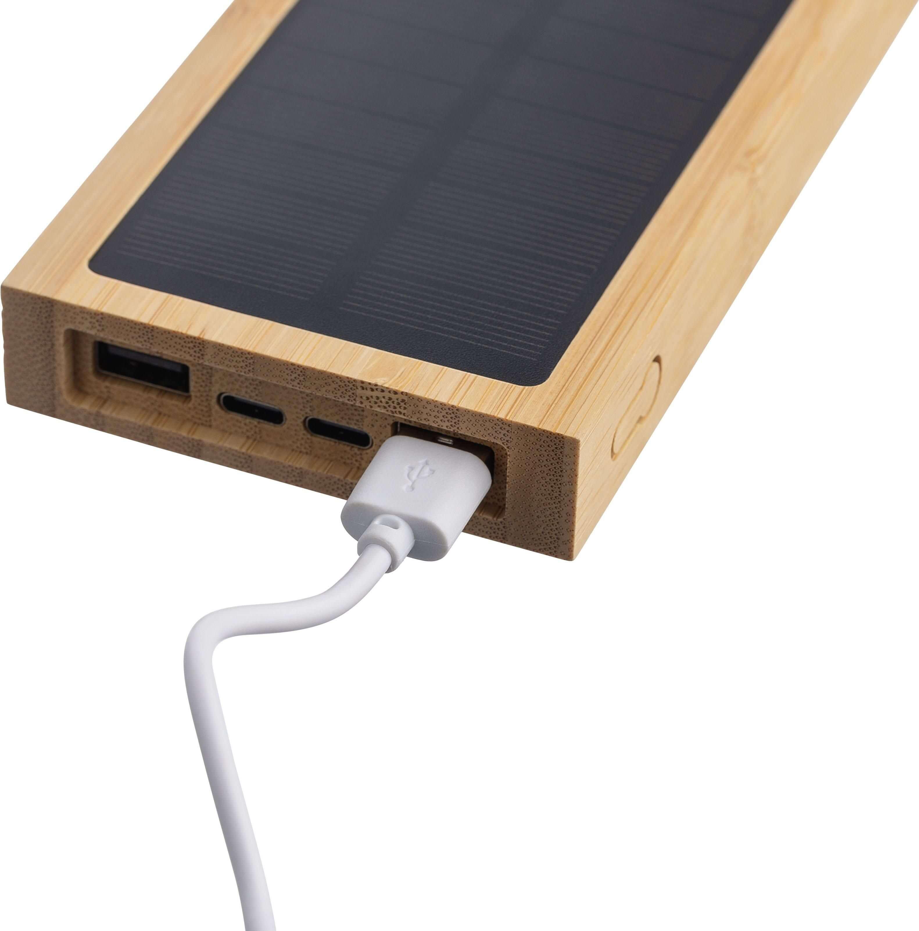 Powerbank solar em bambu Elz - Image 6