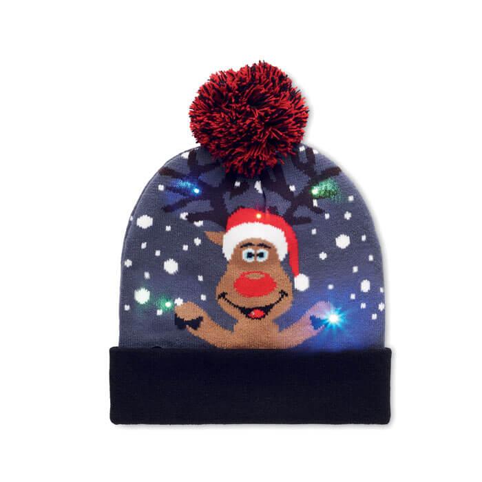 Gorro de Natal em malha LED