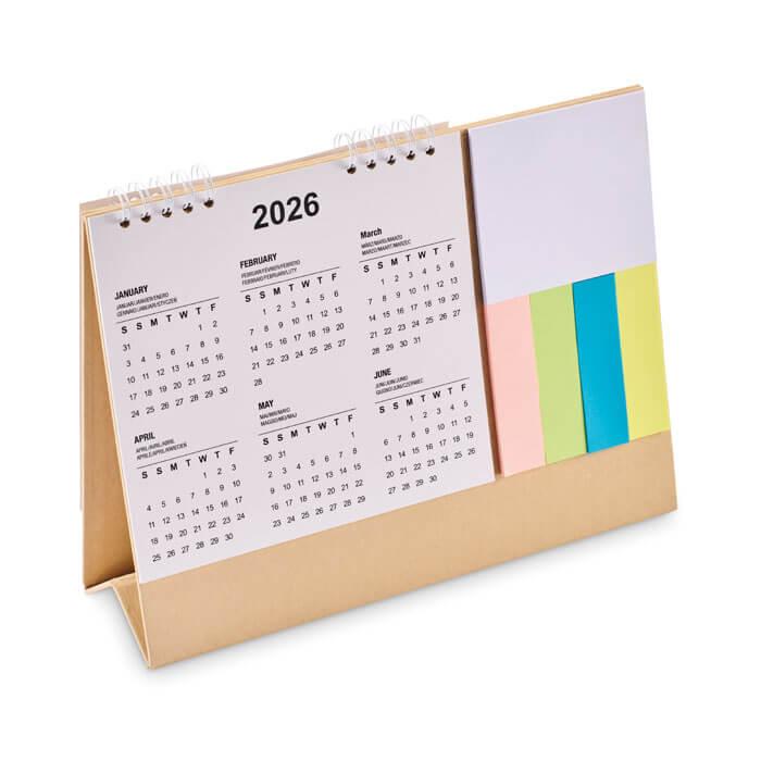 Calendário de mesa com memopad