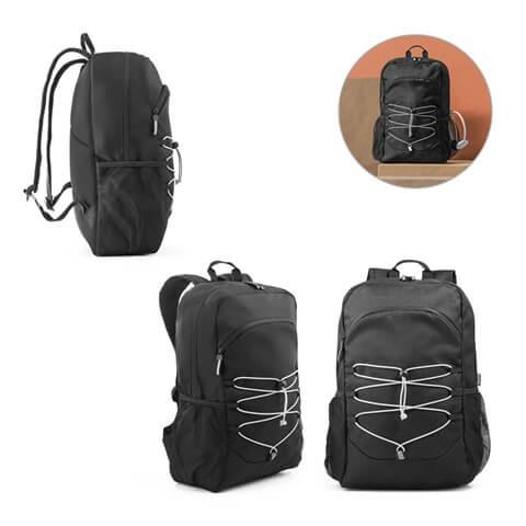 DELFOS BACKPACK. Mochila para computador portátil em poliéster reciclado 300D e poliéster reciclado 600D com elementos refletor