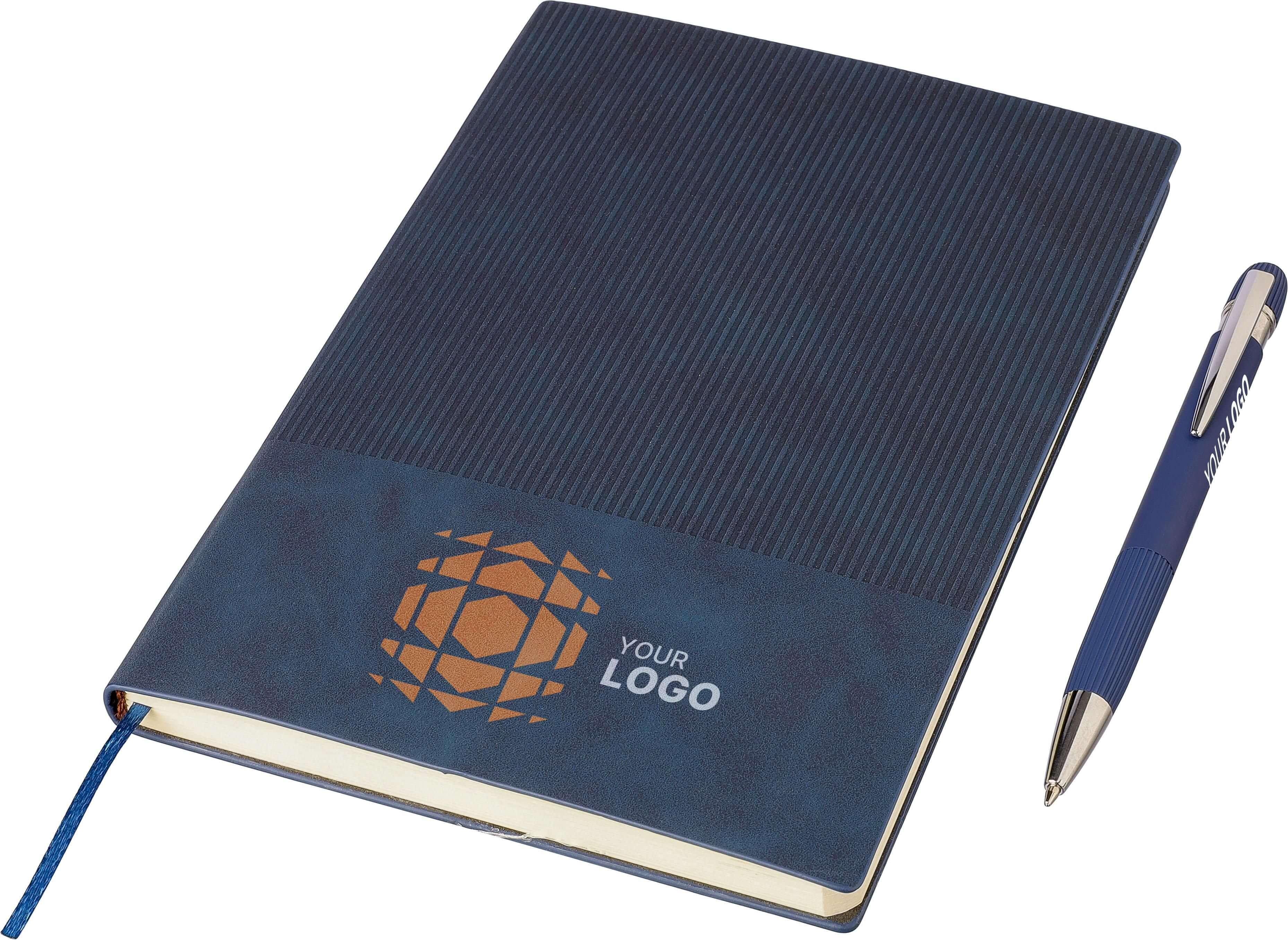 Giving 1274009 6 impr 1345615 Conjunto de bloco de notas (A5) e esferográfica em PU reciclado Tarek - Image 7