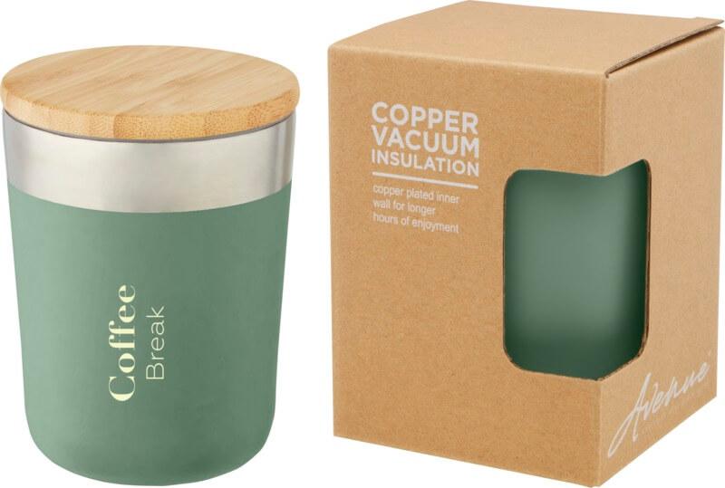 PF 100670 15 10067062 PP Y2 Copo térmico de 330 ml de cobre isolado a vácuo em aço inoxidável com tampa de bambu "Lagan" - Image 16