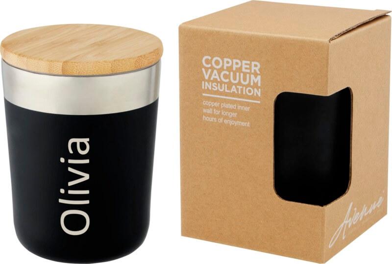 PF 100670 2 10067090 EG Y3 Copo térmico de 330 ml de cobre isolado a vácuo em aço inoxidável com tampa de bambu "Lagan" - Image 3