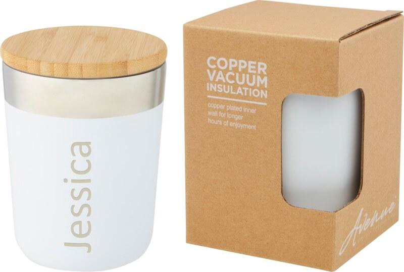 PF 100670 9 10067001 EG Y3 Copo térmico de 330 ml de cobre isolado a vácuo em aço inoxidável com tampa de bambu "Lagan" - Image 10