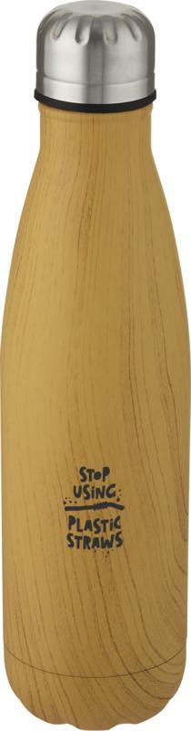 Garrafa de 500 ml de aço inoxidável isolada a vácuo com impressão de madeira "Cove"