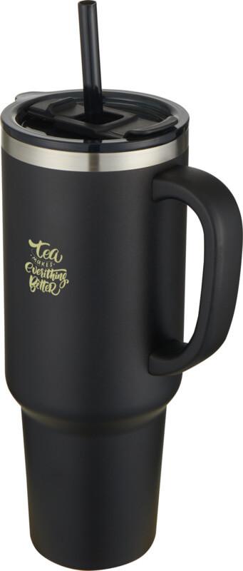 Caneca isolada a vácuo com palhinha de cobre com certificação RCS de parede dupla de 1200 ml "Sydney"