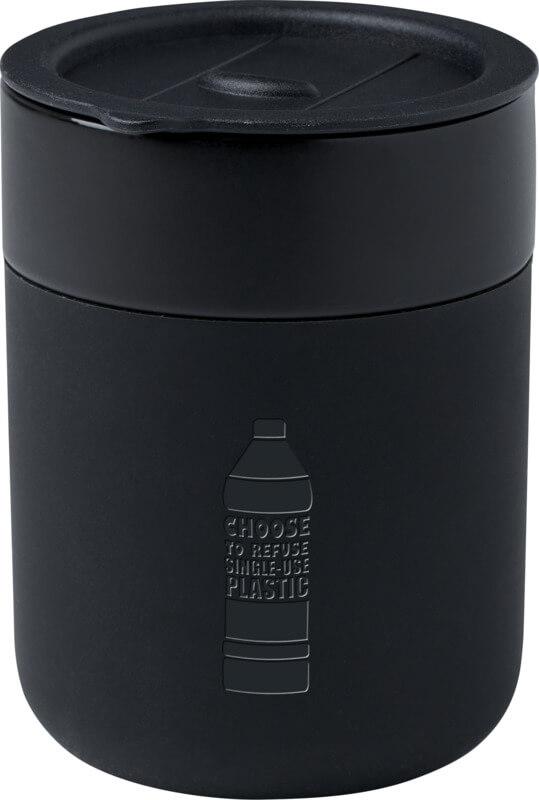 Copo térmico de cerâmica de 330 ml com embalagem de silicone e tampa de plástico "Java"