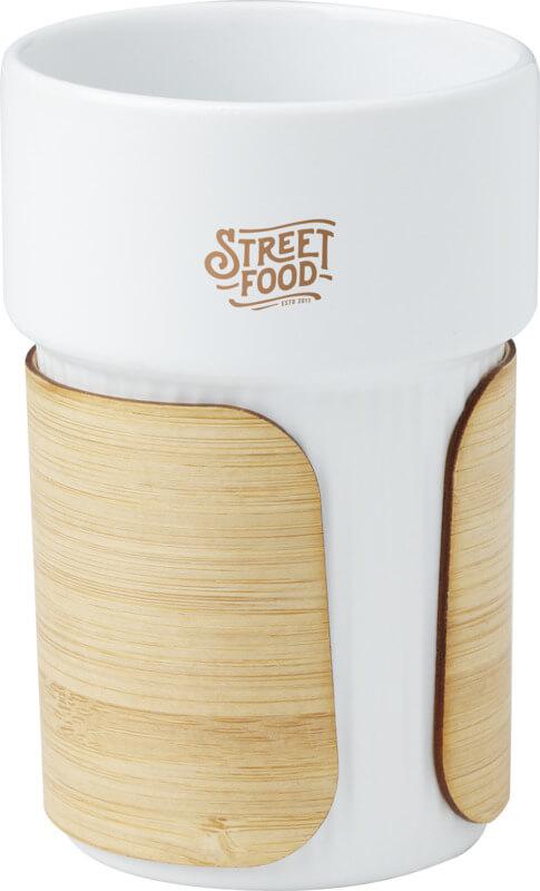 Copo térmico com capa de bambu de 340 ml "Fika"