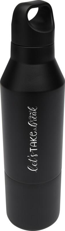 Garrafa com isolamento de aço inoxidável reciclado com certificação RCS de 600 ml com copo de 300 ml "Odessy"