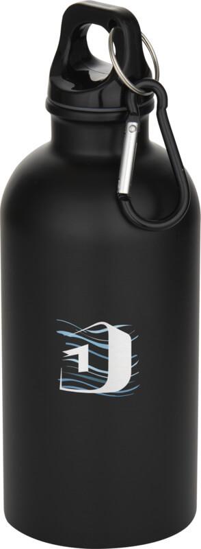 Garrafa de água de aço inoxidável com certificação RCS e parede única de 400 ml com mosquetão "Oregon"