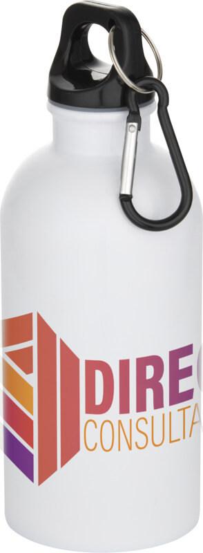 Garrafa de água de aço inoxidável com certificação RCS e parede única de 400 ml para sublimação com mosquetão "Oregon"