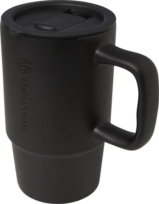 Caneca em cerâmica de 450 ml com tampa de plástico "Carter"