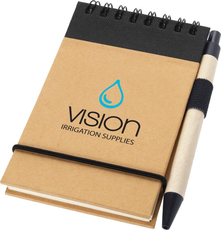 PF 106269 2 10626901 PP Y1 Caderno de bloco de notas A7 em papel reciclado e com caneta "Zuse" - Image 3