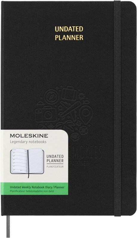 Agenda semanal L de capa dura sem datas "Moleskine"