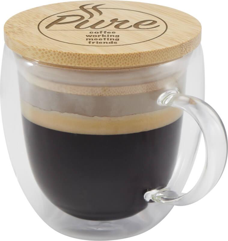 Copo de vidro com tampa de bambu de 250 ml "Lenora"