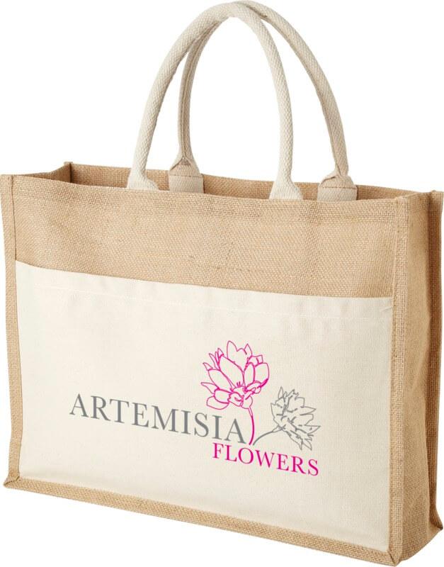 Saco Tote de juta com bolso "Mumbay"