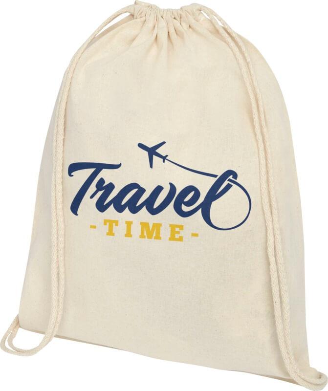 Mochila com cordões em algodão 140 g/m² "Oregon" 5L