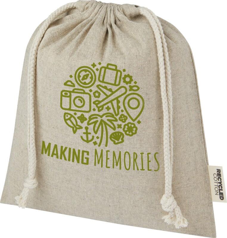 Saco de algodão reciclado de 150 g/m² GRS médio 1,5 L "Pheebs"