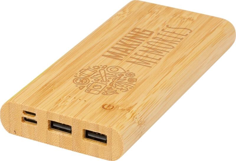 Powerbank de 10,000 mAh em bambu "Tulda"