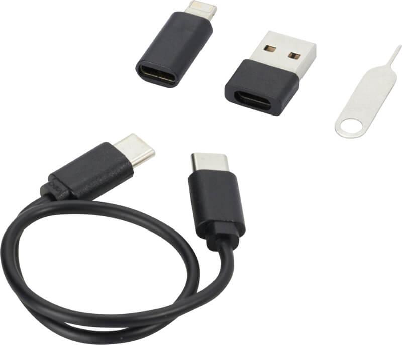 PF 124361 6 12436190 E3 Cabo de carregamento modular de plástico reciclado com suporte para smartphone "Savvy" - Image 7