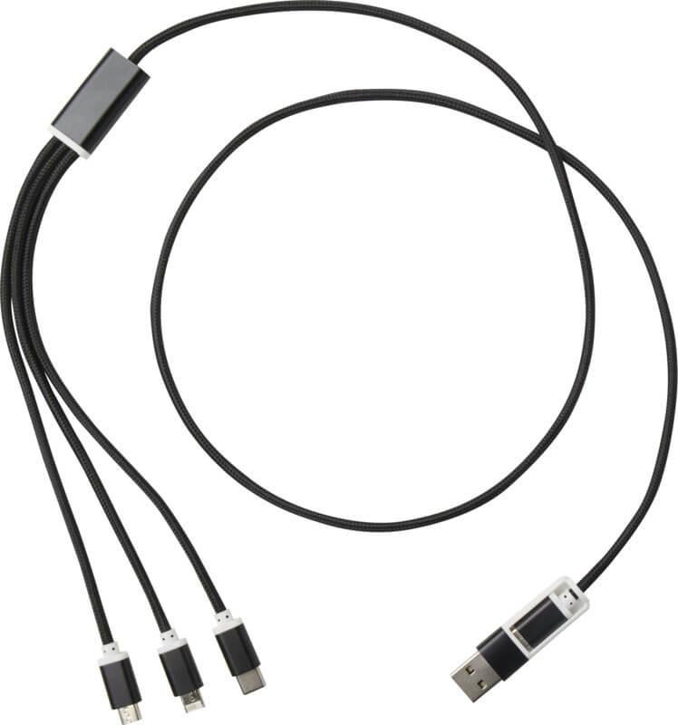 PF 124386 1 12438690 F1 Cabo de carregamento 5 em 1 de alumínio reciclado "Versatile" - Image 2