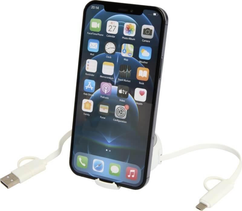 PF 124420 12 12442081 E2 Cabo retrátil de sincronização de dados e de carregamento rápido de 45 W, de plástico reciclado e alumínio de 100 cm 5 em 1 "Alasia" - Image 13