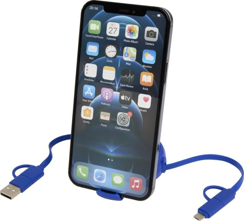 PF 124420 19 12442053 E2 Cabo retrátil de sincronização de dados e de carregamento rápido de 45 W, de plástico reciclado e alumínio de 100 cm 5 em 1 "Alasia" - Image 20