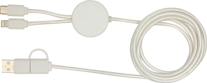 PF 124422 10 12442201 B1 Cabo de sincronização de dados e de carregamento rápido de 27 W de 150 cm de plástico reciclado 5 em 1 com detalhes em bambu "Chechia" - Image 11