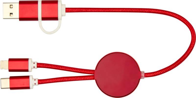 PF 124424 10 12442421 B1 Cabo de sincronização de dados e de carregamento rápido de 27 W de 30 cm de alumínio e plástico reciclados 5 em 1 "Alasia" - Image 11