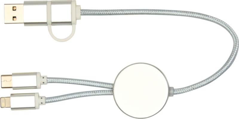 PF 124424 16 12442481 F1 Cabo de sincronização de dados e de carregamento rápido de 27 W de 30 cm de alumínio e plástico reciclados 5 em 1 "Alasia" - Image 17