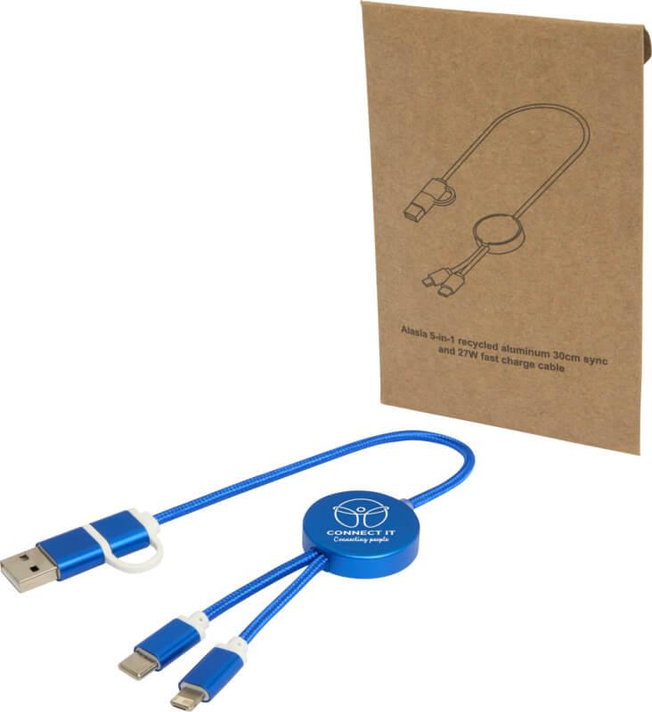 PF 124424 21 12442453 EG Y1 Cabo de sincronização de dados e de carregamento rápido de 27 W de 30 cm de alumínio e plástico reciclados 5 em 1 "Alasia" - Image 22