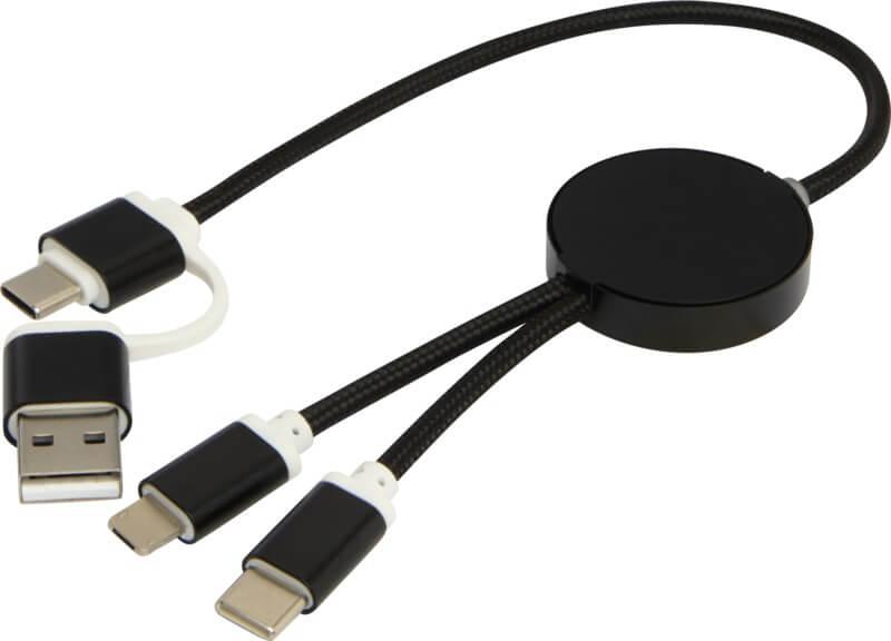 PF 124424 5 12442490 E2 Cabo de sincronização de dados e de carregamento rápido de 27 W de 30 cm de alumínio e plástico reciclados 5 em 1 "Alasia" - Image 6