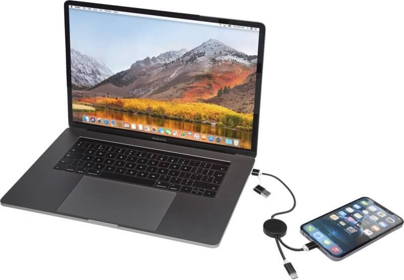 PF 124424 6 12442490 E3 Cabo de sincronização de dados e de carregamento rápido de 27 W de 30 cm de alumínio e plástico reciclados 5 em 1 "Alasia" - Image 7