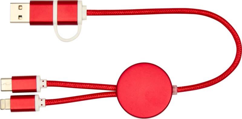 PF 124424 9 12442421 F1 Cabo de sincronização de dados e de carregamento rápido de 27 W de 30 cm de alumínio e plástico reciclados 5 em 1 "Alasia" - Image 10