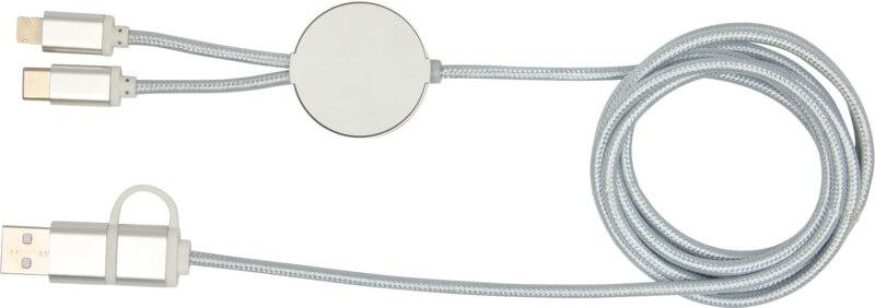 PF 124425 10 12442581 B1 Cabo de sincronização de dados e de carregamento rápido de 27 W de 150 cm de alumínio e plástico reciclados 5 em 1 "Alasia" - Image 11
