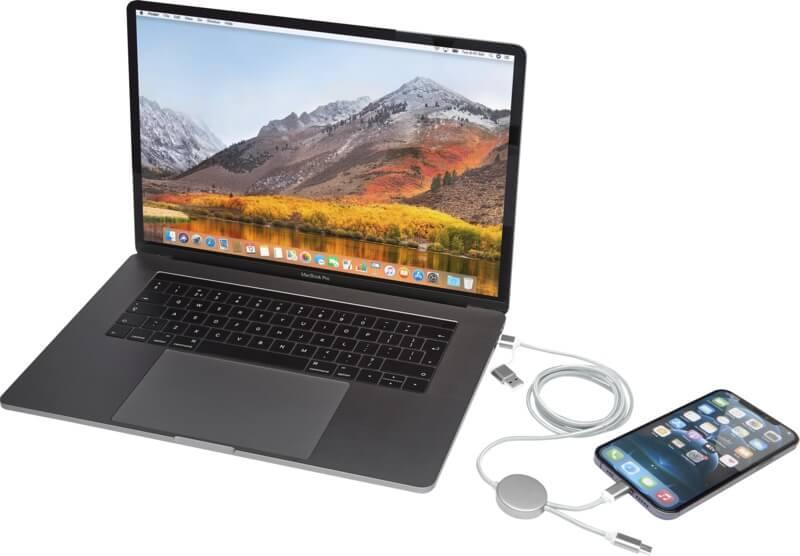 PF 124425 13 12442581 E3 Cabo de sincronização de dados e de carregamento rápido de 27 W de 150 cm de alumínio e plástico reciclados 5 em 1 "Alasia" - Image 14