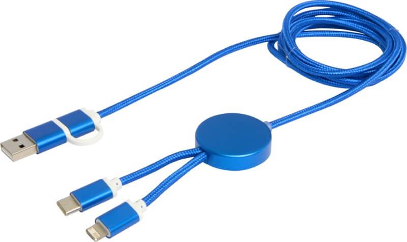 PF 124425 18 12442553 E1 Cabo de sincronização de dados e de carregamento rápido de 27 W de 150 cm de alumínio e plástico reciclados 5 em 1 "Alasia" - Image 19