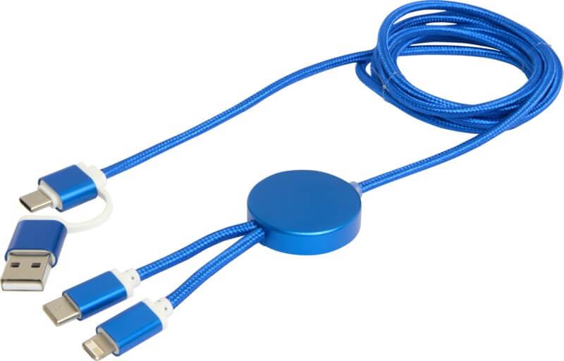 PF 124425 19 12442553 E2 Cabo de sincronização de dados e de carregamento rápido de 27 W de 150 cm de alumínio e plástico reciclados 5 em 1 "Alasia" - Image 20